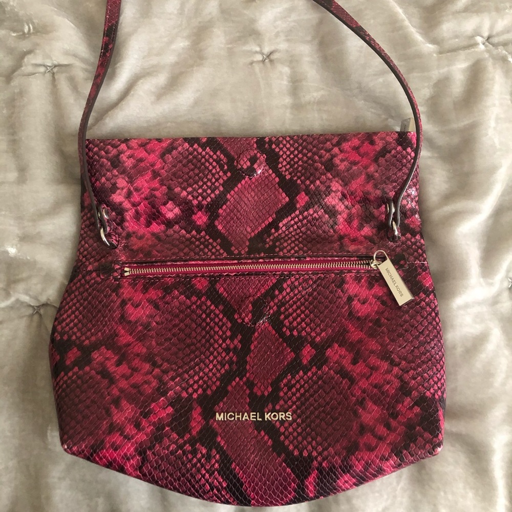 Pink and black snakeskin Michael Kors Purse
